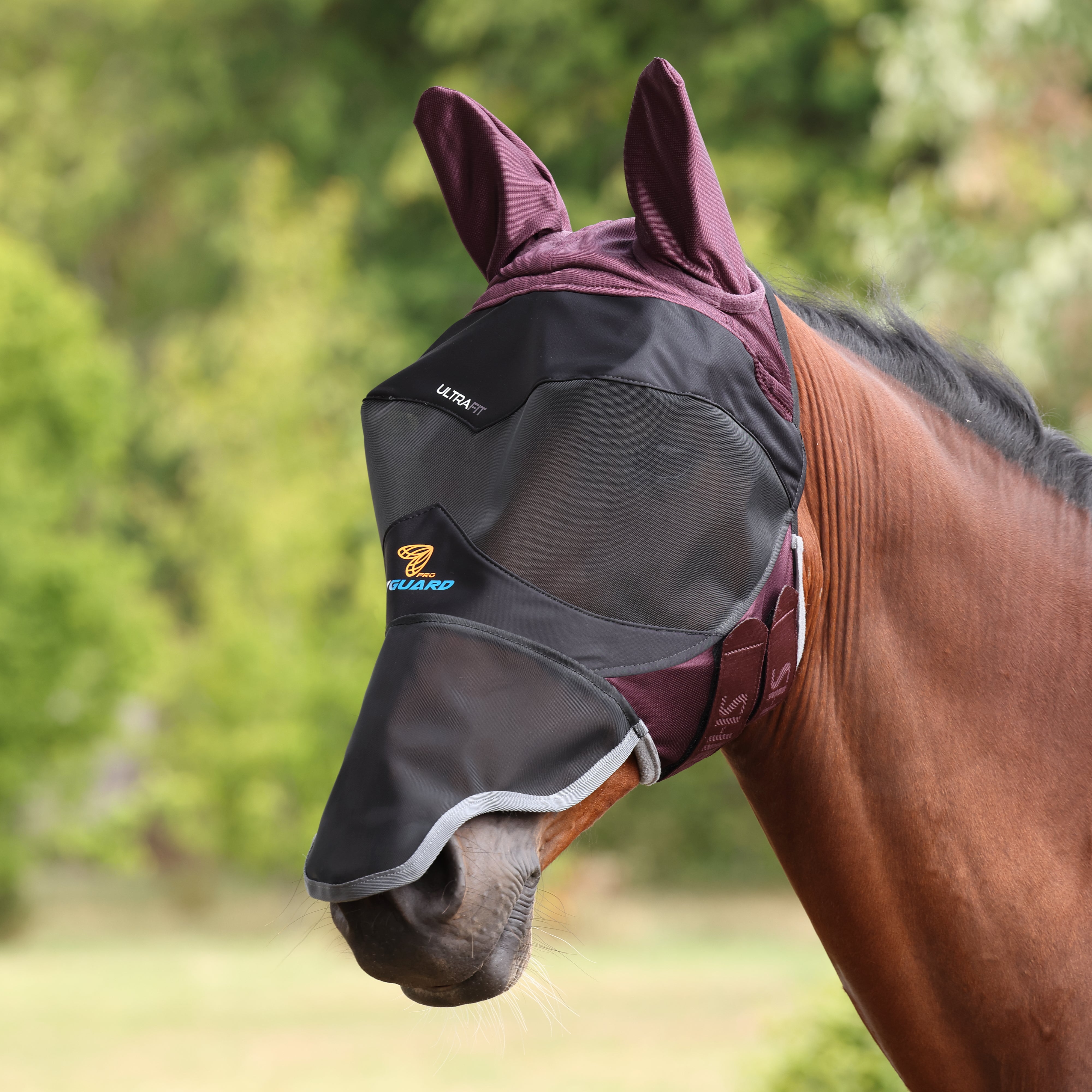 FlyGuard Pro Deluxe Fly Mask with Ears & Nose