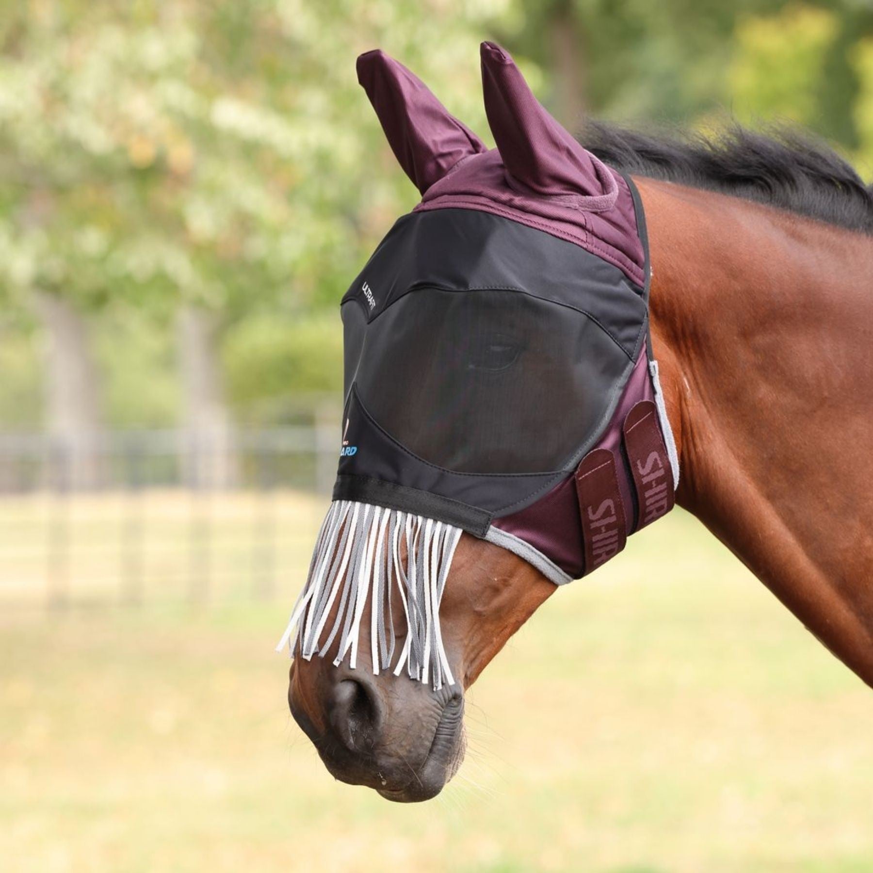 FlyGuard Pro Deluxe Fly Mask with Ears & Nose Fringe