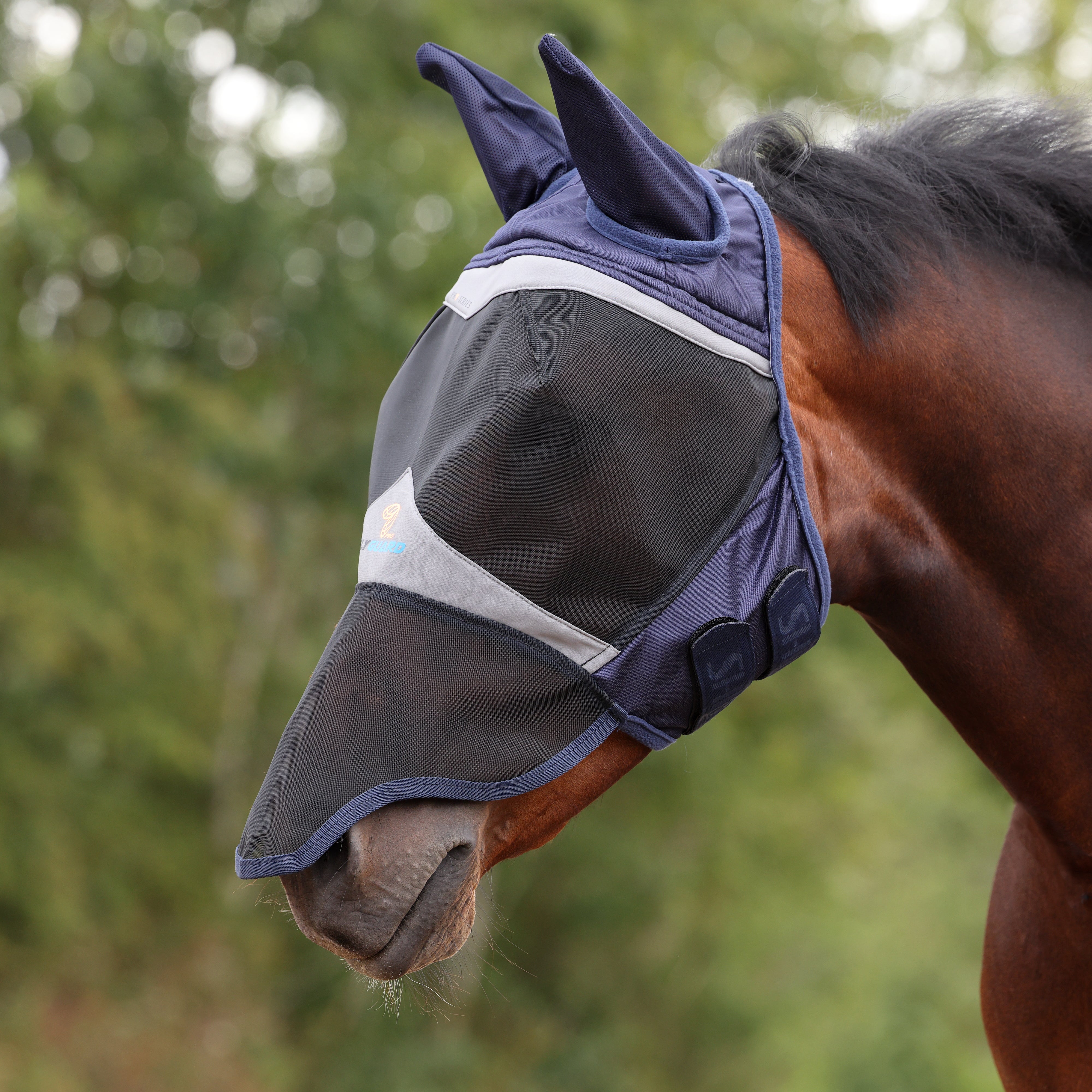 FlyGuard Pro Fine Mesh Fly Mask with Ears & Nose